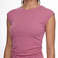 Polera Mujer Básica Drapeada Rosado - Miniatura 3