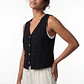 Vest Mujer Lino Sastrero Negro - Miniatura 1