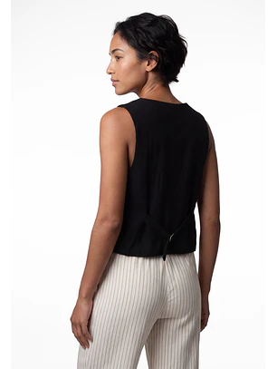 Vest Mujer Lino Sastrero Negro
