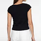 Polera Mujer Rib Cuello Bote Negro - Miniatura 2