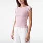 Polera Mujer Rib Cuello Bote Rosado - Miniatura 1