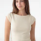 Polera Mujer Rib Cuello Bote Crudo - Miniatura 3