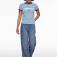 Polera Mujer Baby Tee Hibisco Celeste - Miniatura 4