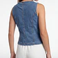 Vest Mujer Denim Escote Cuadrado Azul - Miniatura 2