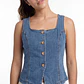 Vest Mujer Denim Escote Cuadrado Azul - Miniatura 3