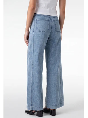 Pantalón Mujer Palazzo Lyocell Celeste