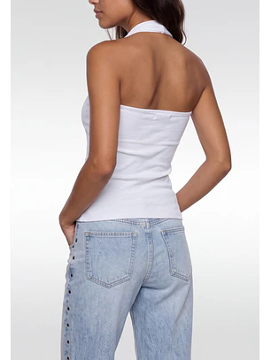 Peto Mujer Rib Halter Blanco