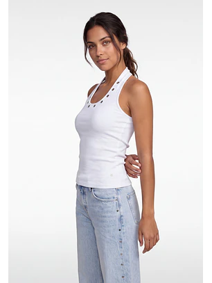 Peto Mujer Rib Halter Blanco