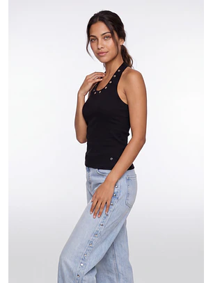 Peto Mujer Rib Halter Negro
