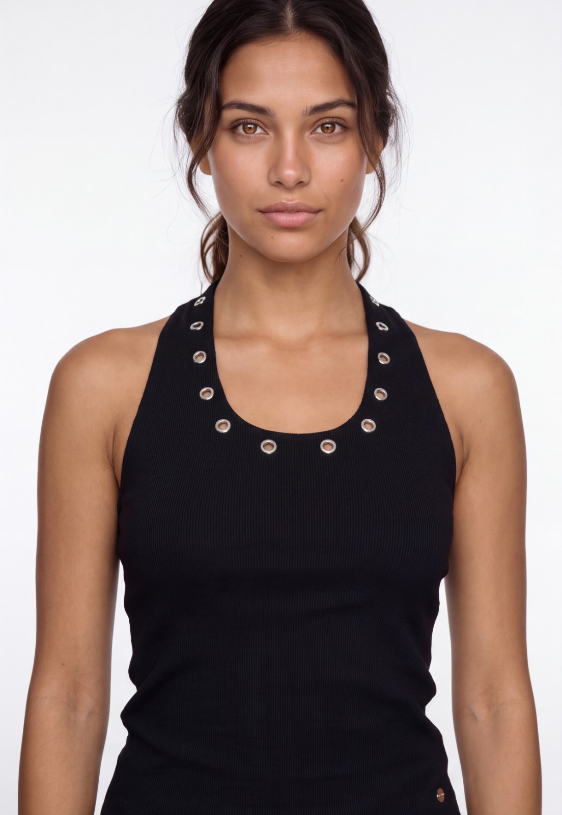 Peto Mujer Rib Halter Negro 3