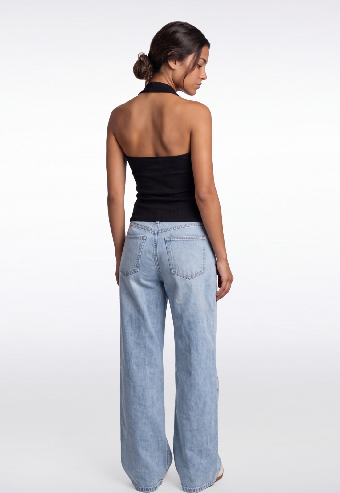 Peto Mujer Rib Halter Negro 2