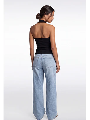 Peto Mujer Rib Halter Negro