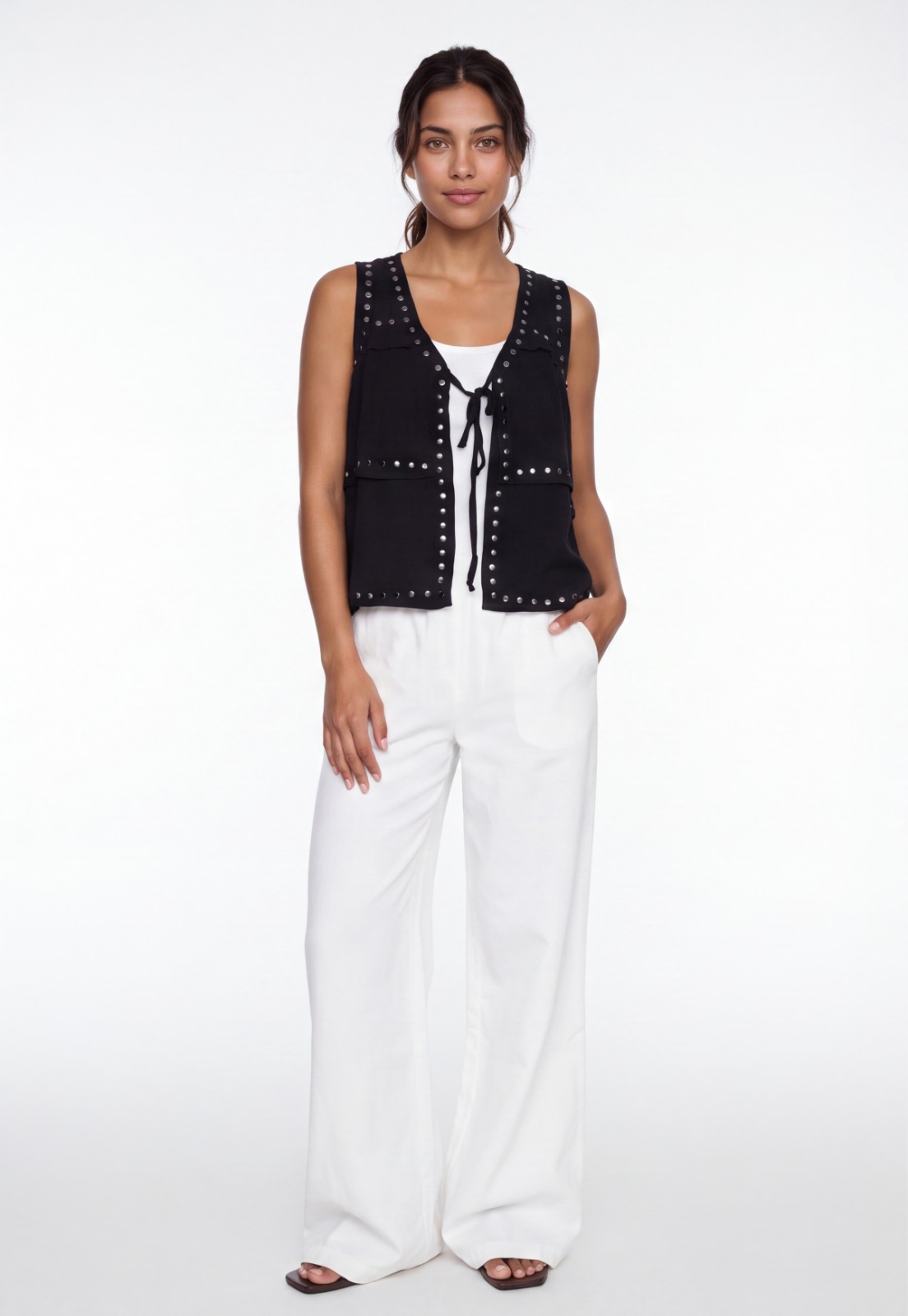 Blusa Mujer Tachas Negro 4