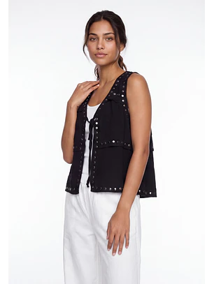 Blusa Mujer Tachas Negro