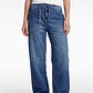 Jeans Mujer Baggy Bolsillo Parche Azul - Miniatura 1