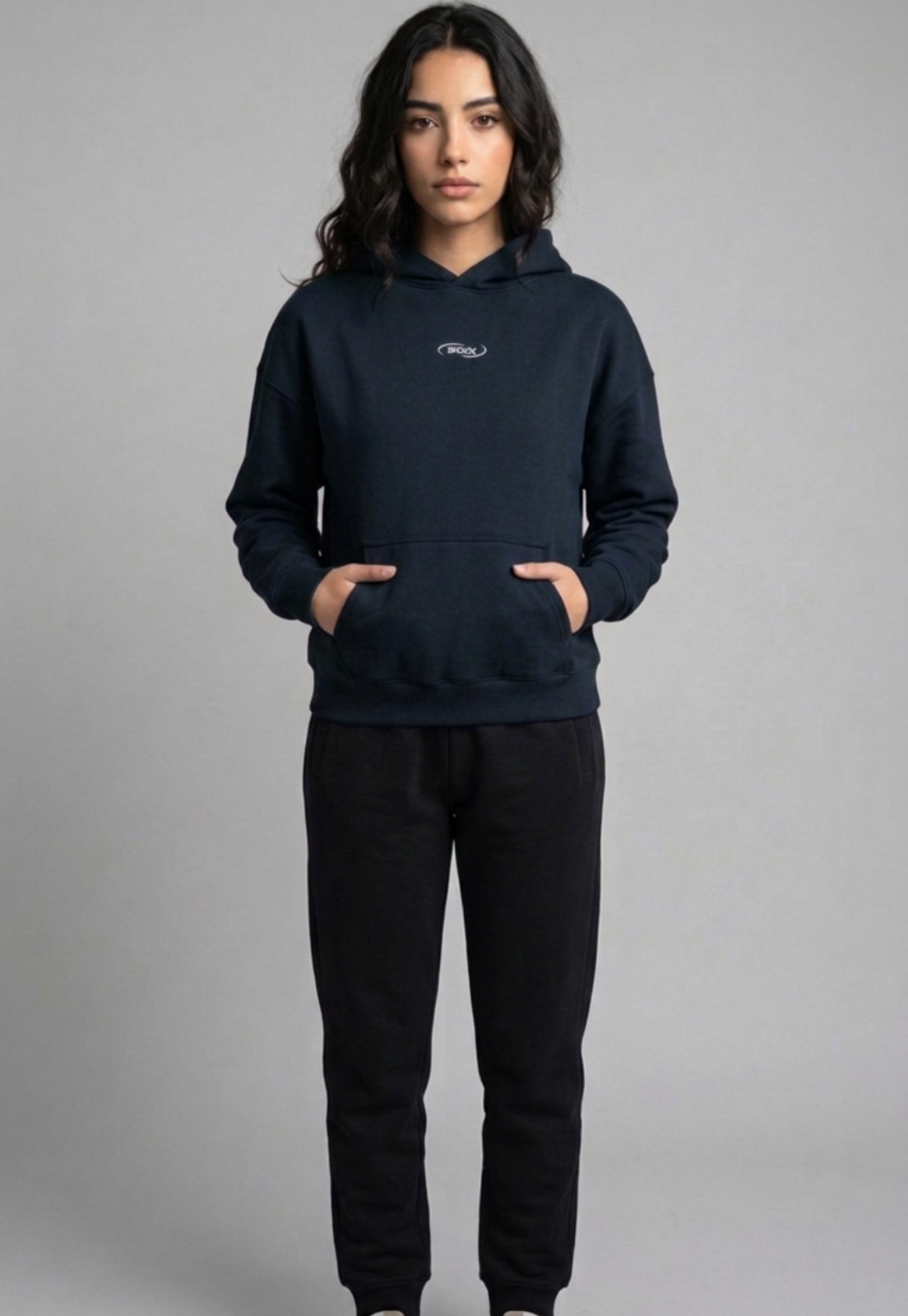 Polerón Mujer Hoodie Bordado Back Negro 3