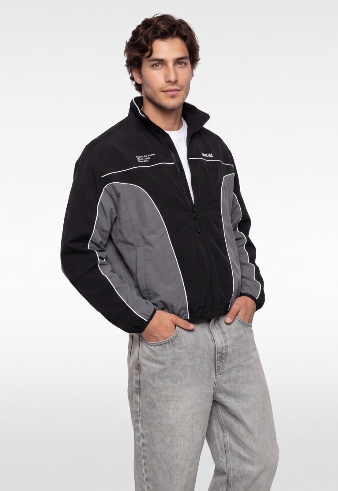 Chaqueta Hombre Técnica Cierre Negro 1