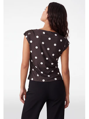 Polera Mujer Dots Café