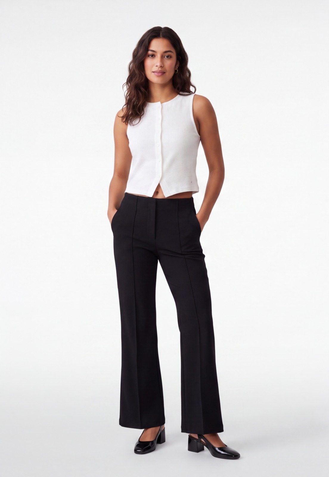Peto Mujer Botones Blanco 4