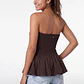 Blusa Mujer Balloon Strapless Café - Miniatura 2
