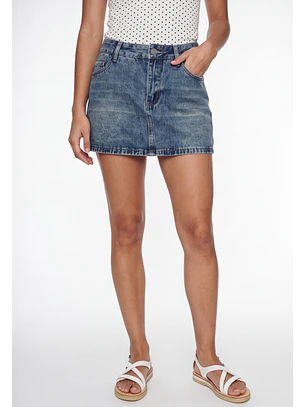 Falda Mujer Denim Vintage Azul
