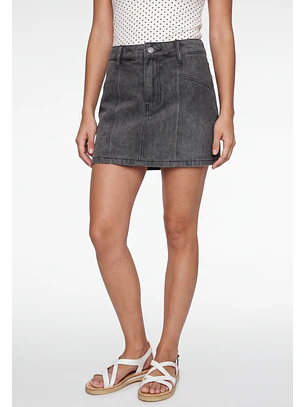 Falda Mujer Short Denim Gris