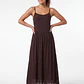 Vestido Mujer Corte Cintura Café - Miniatura 1