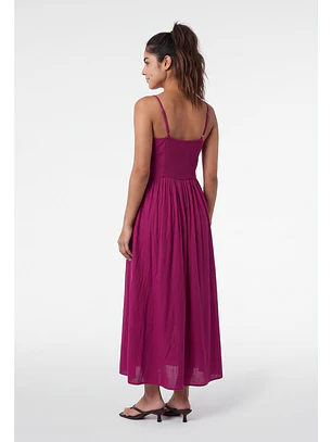 Vestido Mujer Corte Cintura Magenta
