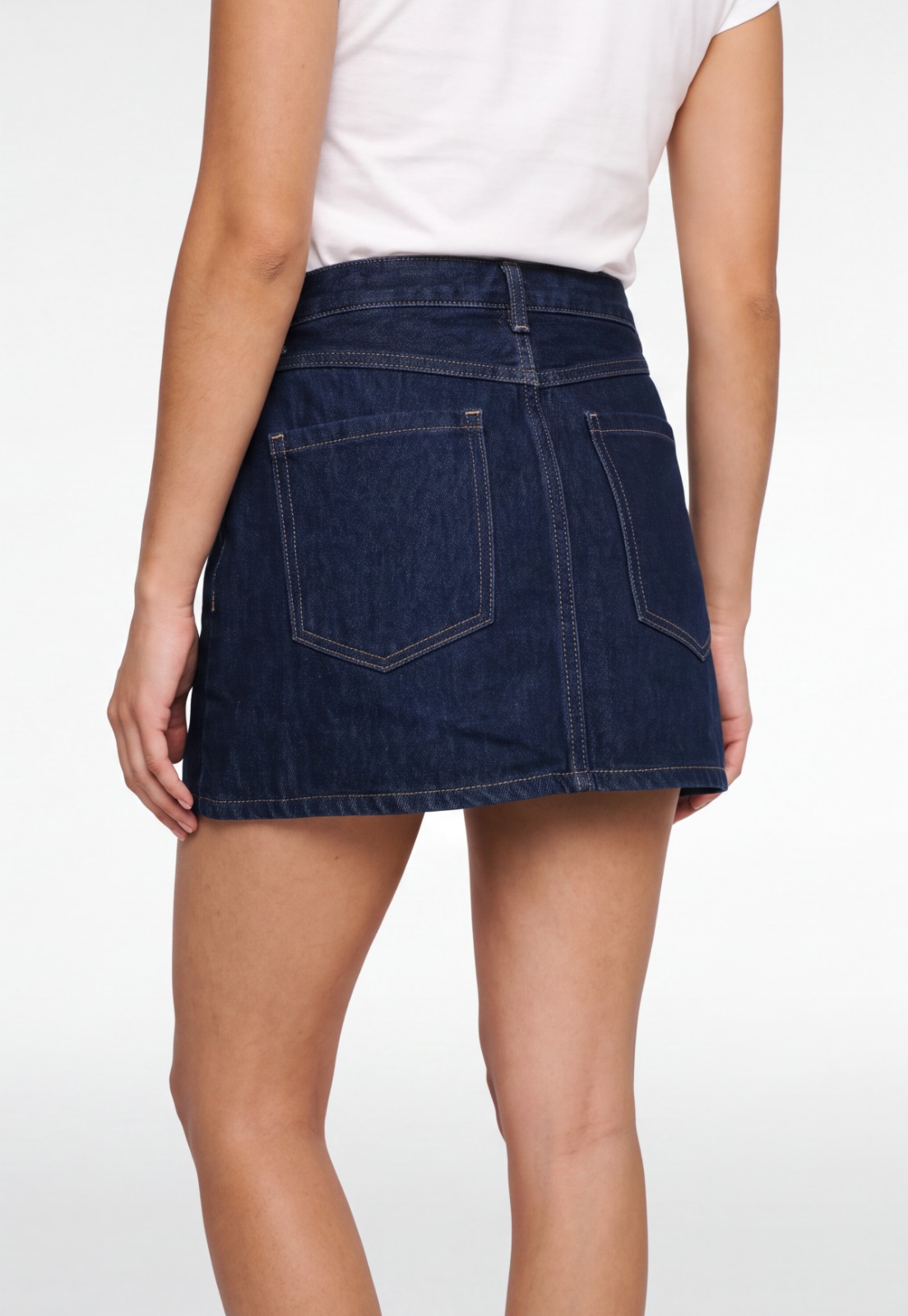 Falda Mujer Denim Raw Cruzada Azul 2