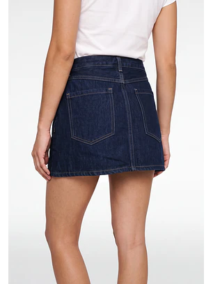Falda Mujer Denim Raw Cruzada Azul