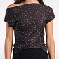 Polera Mujer Drapeada Lunares Café - Miniatura 3