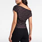 Polera Mujer Drapeada Lunares Café - Miniatura 2