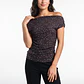 Polera Mujer Drapeada Lunares Café - Miniatura 1