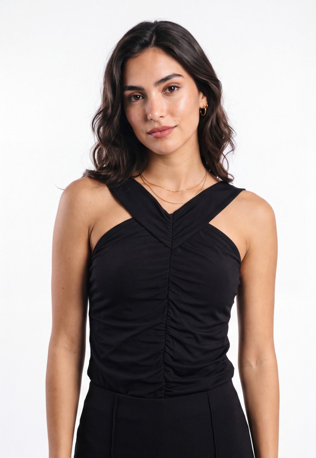 Peto Mujer Recogido Al Medio Negro 3