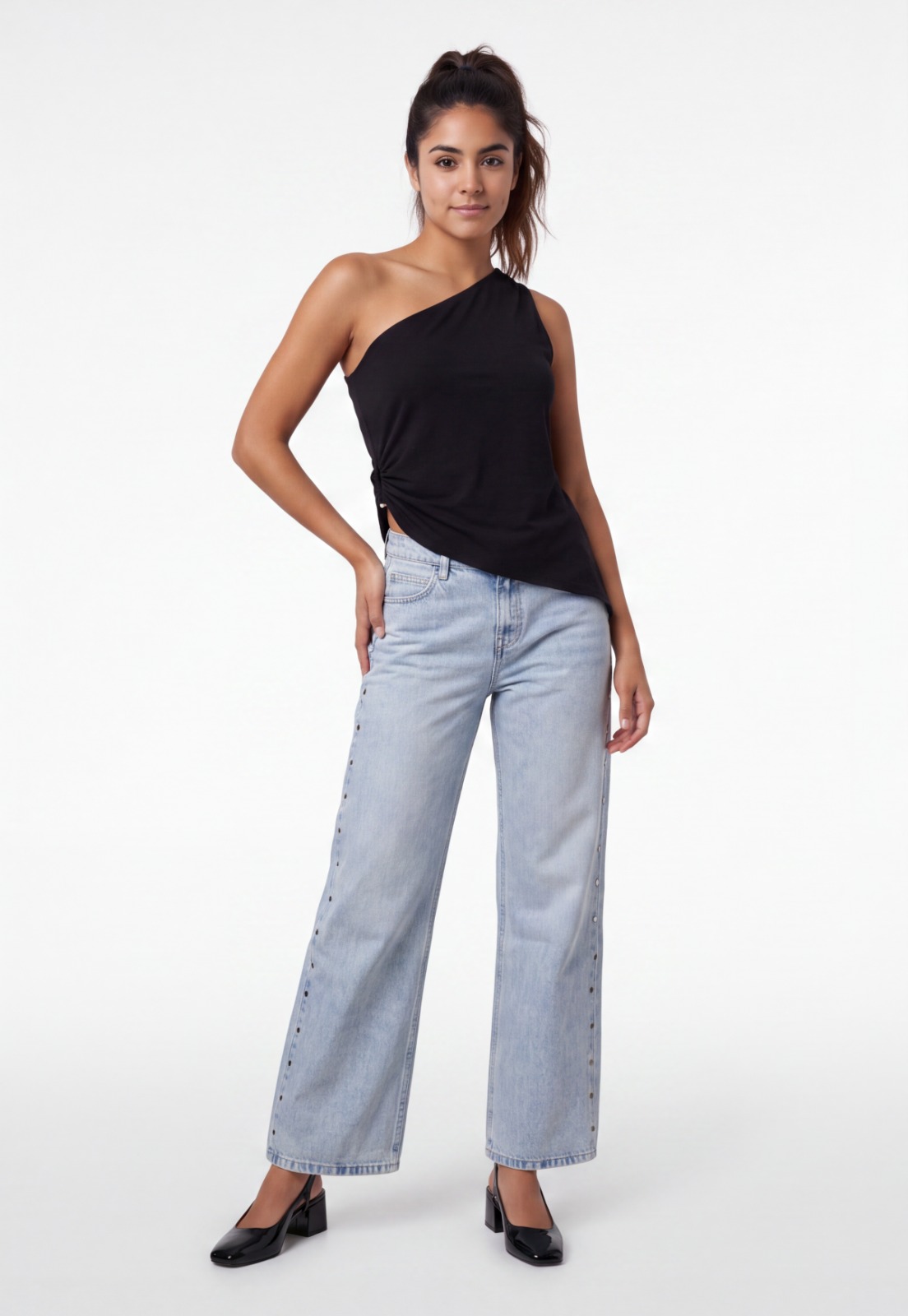 Peto Mujer Hombro Hebilla Negro 4