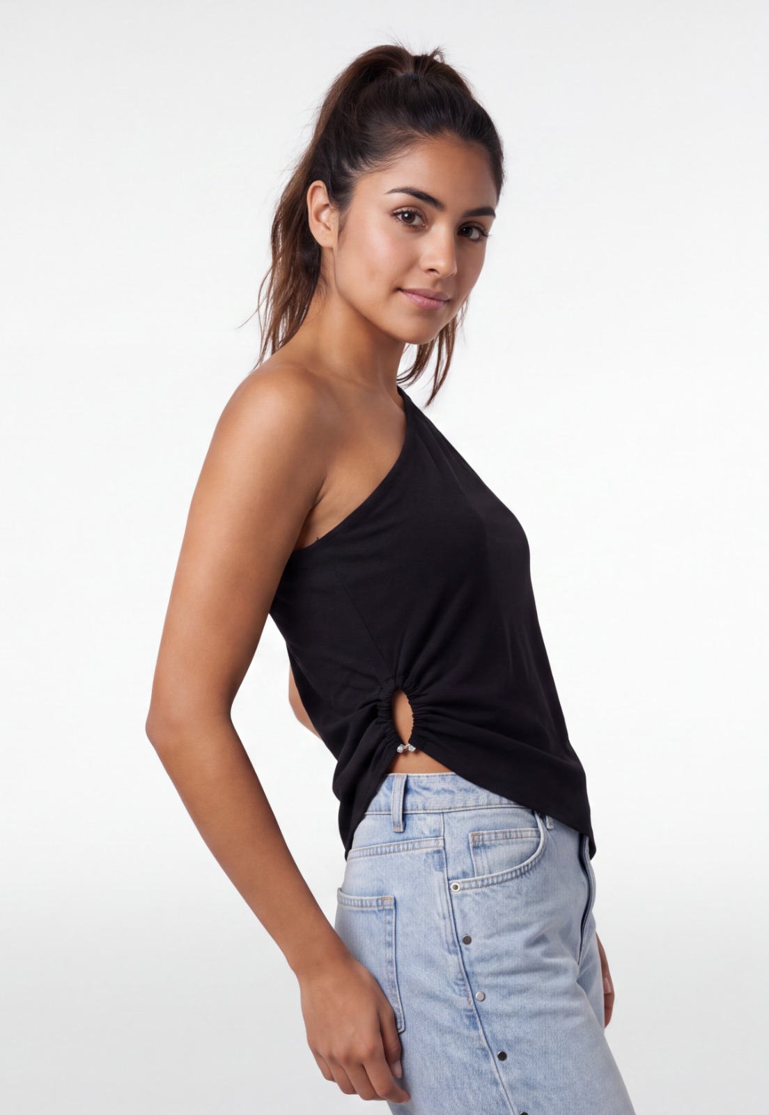 Peto Mujer Hombro Hebilla Negro 1