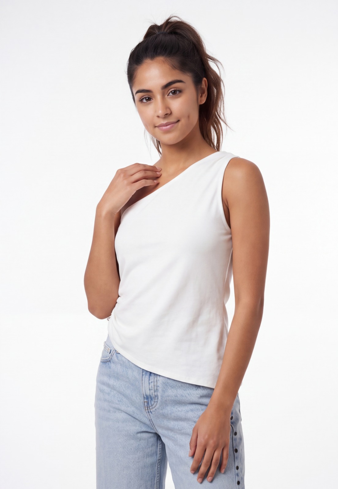 Peto Mujer Hombro Hebilla Crudo 1