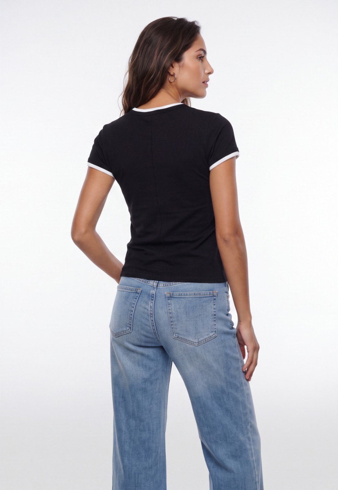 Polera Mujer Modal Doble Negro 2