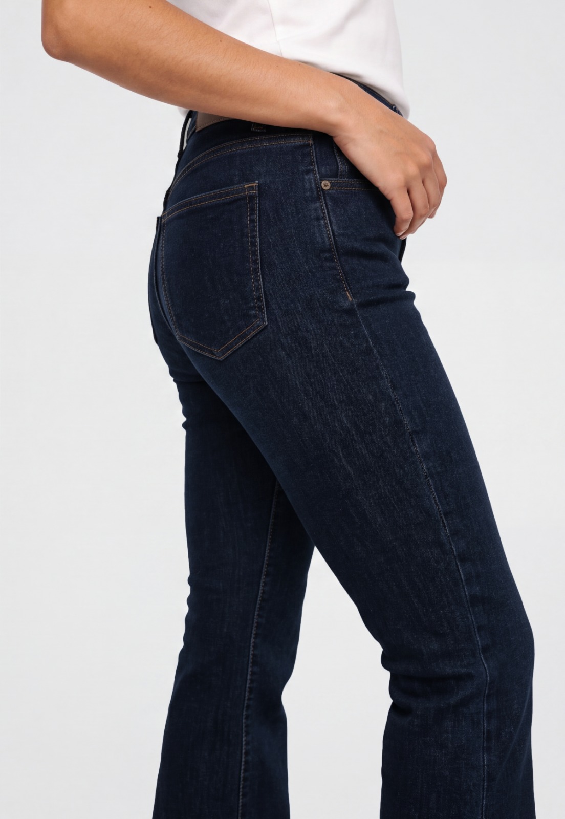 Jeans Mujer Raw Flare Tiro Alto Azul 3