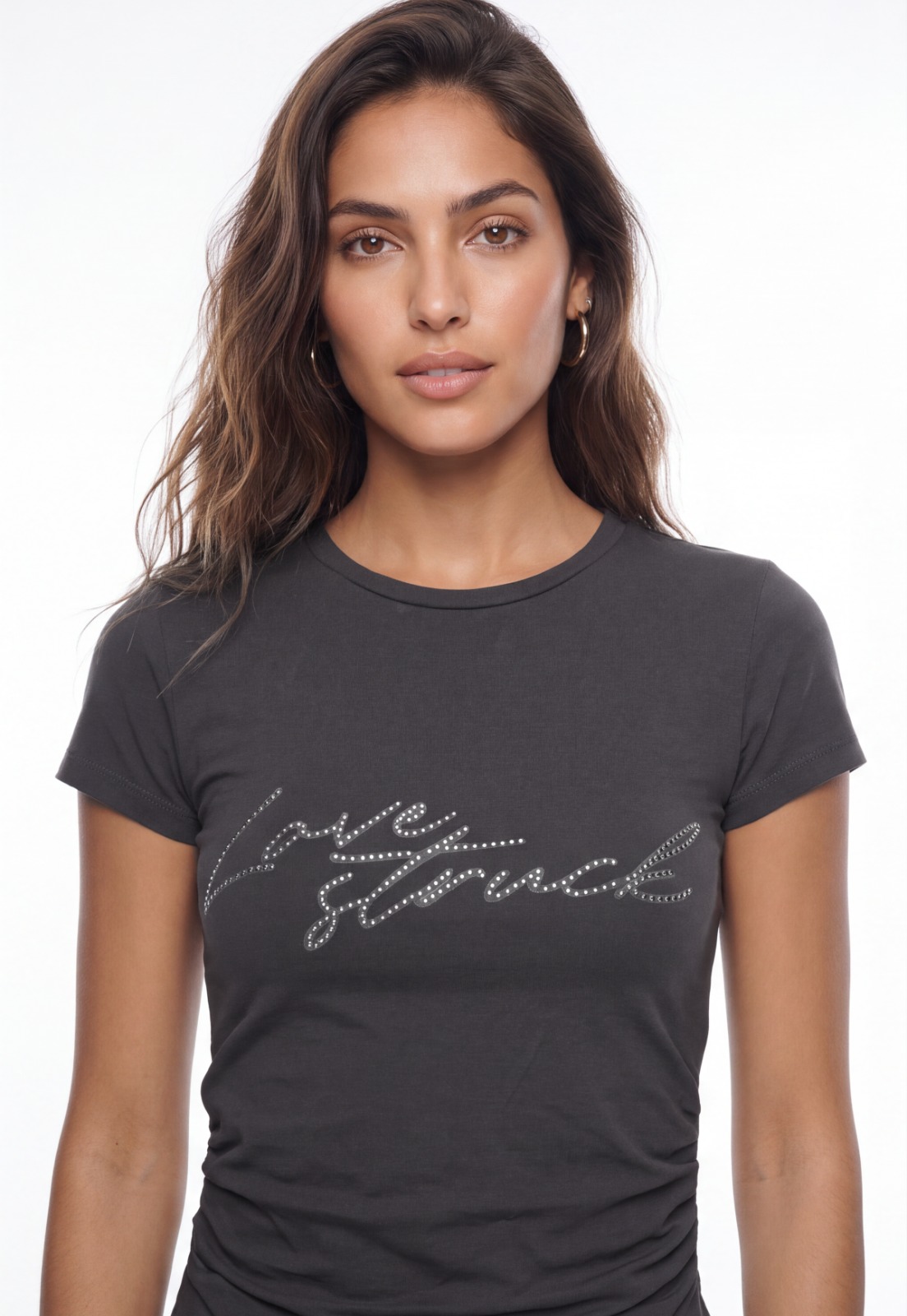 Polera Mujer Tachas Recogido Costados Acero 3