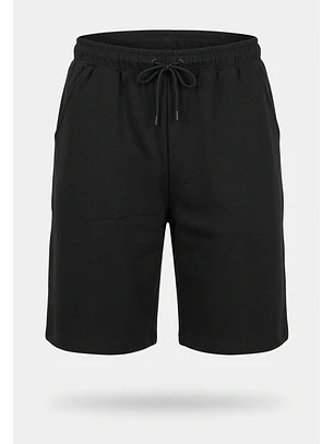 Bermuda Hombre Jort Franela Interlock Negro