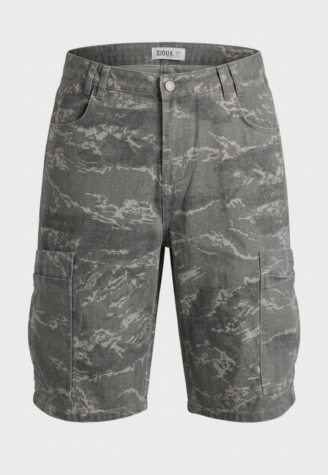Bermuda Hombre Jort Camuflado Gris 1