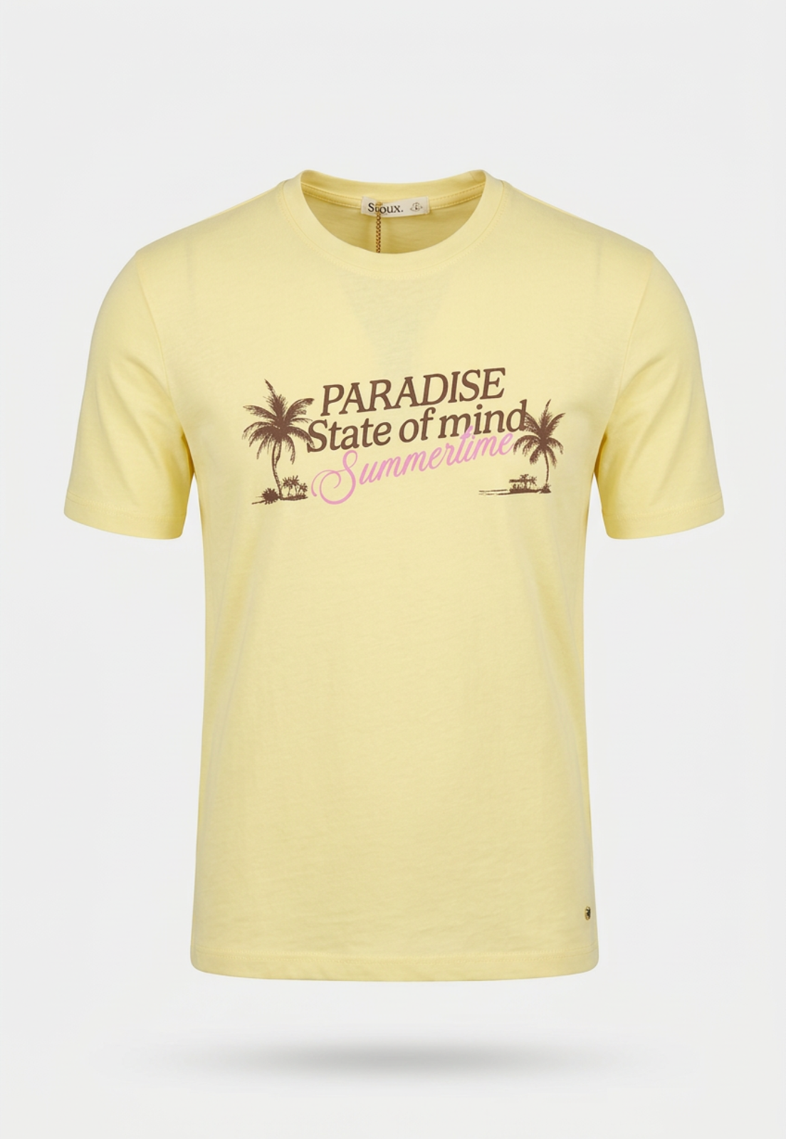 Polera Mujer Relaxed Palmeras Amarillo 1