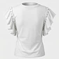 Polera Mujer Vuelos Tachas Manga Crudo - Miniatura 2