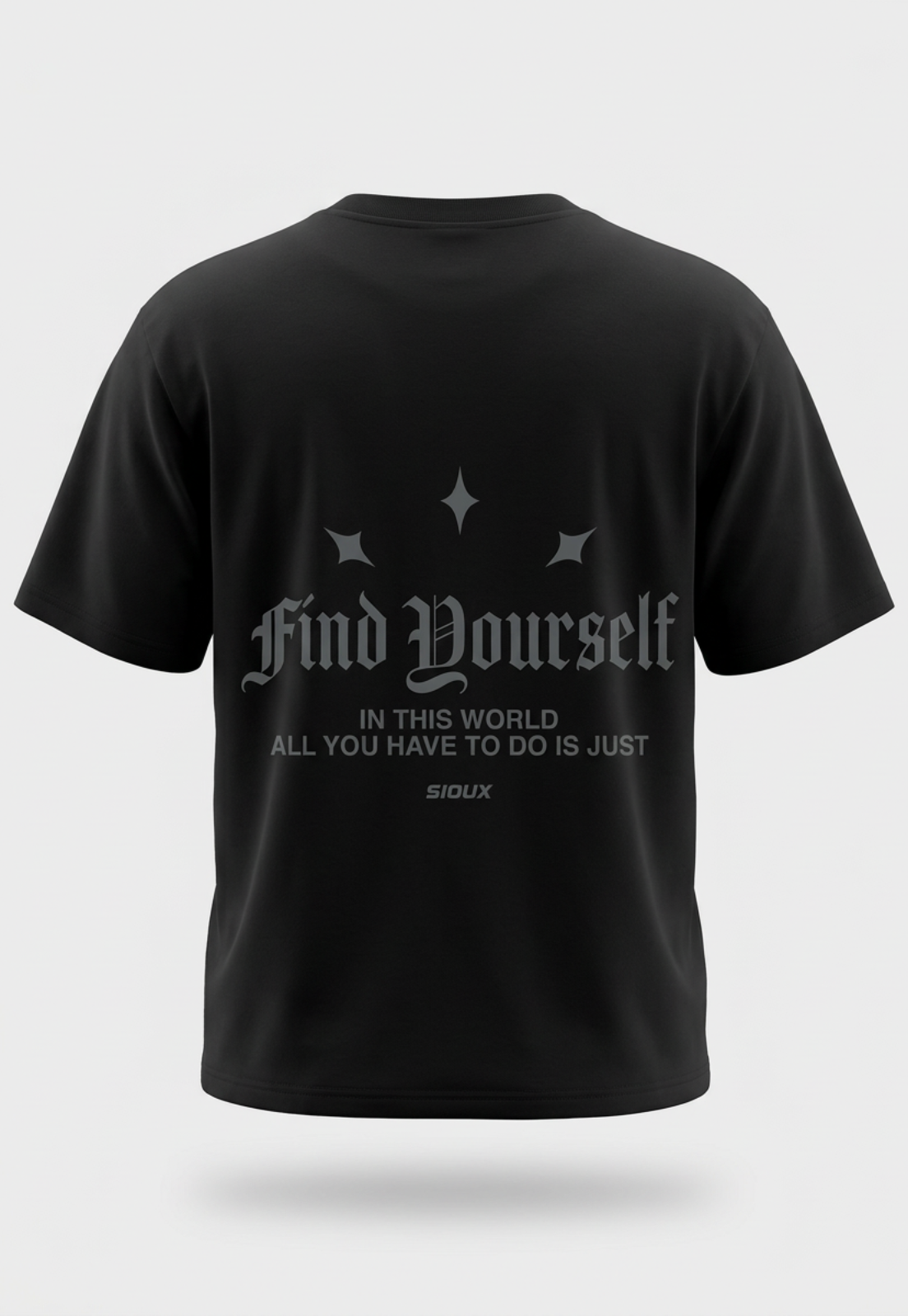 Polera Hombre Boxy Fit Basic Espalda Negro 2