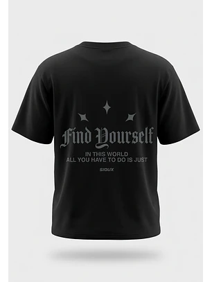 Polera Hombre Boxy Fit Basic Espalda Negro