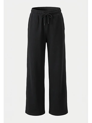 Pantalón Buzo Mujer Wide Leg Soft Negro Training