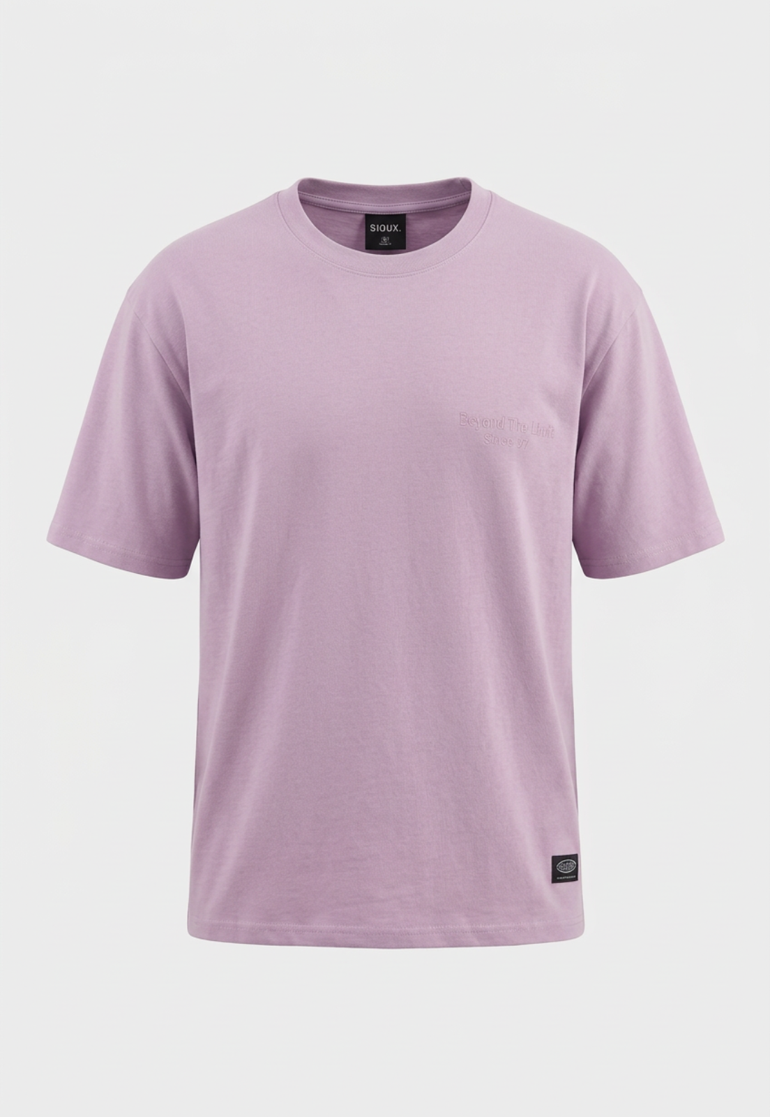 Polera Hombre Boxy Fit Basic Espalda Lila 2