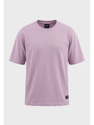 Polera Hombre Boxy Fit Basic Espalda Lila