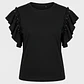 Polera Mujer Vuelos Tachas Manga Negro - Miniatura 1